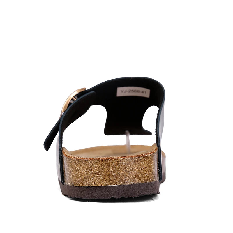 Men's Flip Flops Microfiber Leather Cork Slippers Clogs Outdoor Beach Casual Shoes Chanclas Hombre Durable Non-Slip Luxury Shoes