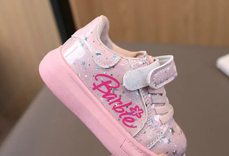 Barbie Children Casual Shoes Sneakers Barbie Toddler Casual Sneakers Boys Girls Baby Cartoon Print Pink Kids Shoes Size 21-30