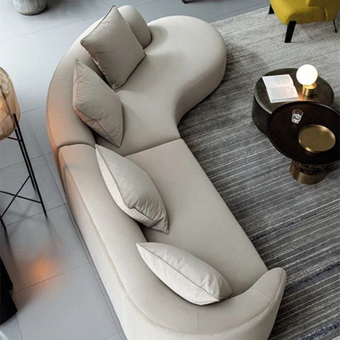 Curved Living Room Floor Sofas Lounge Modular Luxury Canape Salon Decoration  Armrest Designer Sofa Wedding Elastico Background