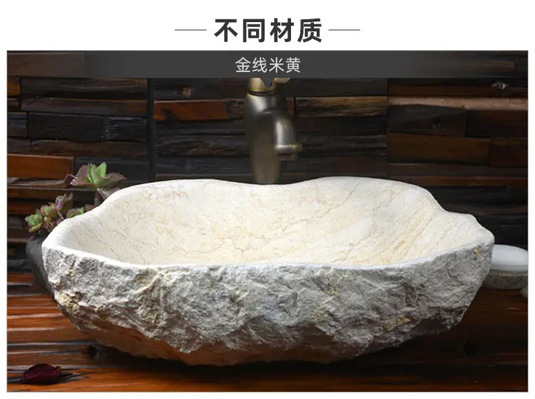 Stone platform basin Art marble washbasin Pool Bathroom Balcony Outdoor courtyard Household