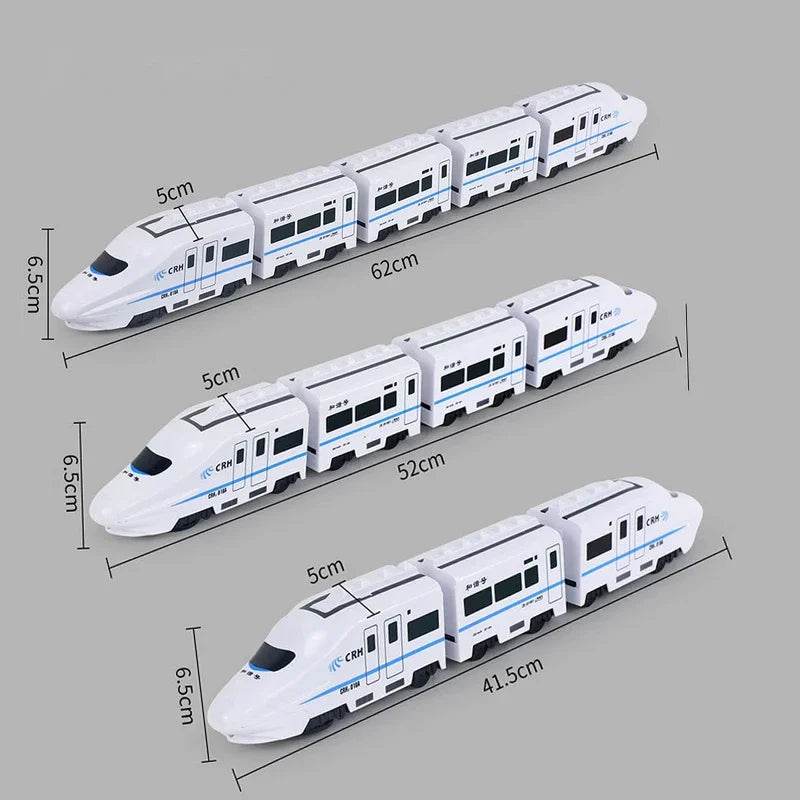 Kids DIY Simulation High Speed Railway Train Toy Car Electric Sound Light Model Train Educational Toys for Boys Girls Gift - AIAZ