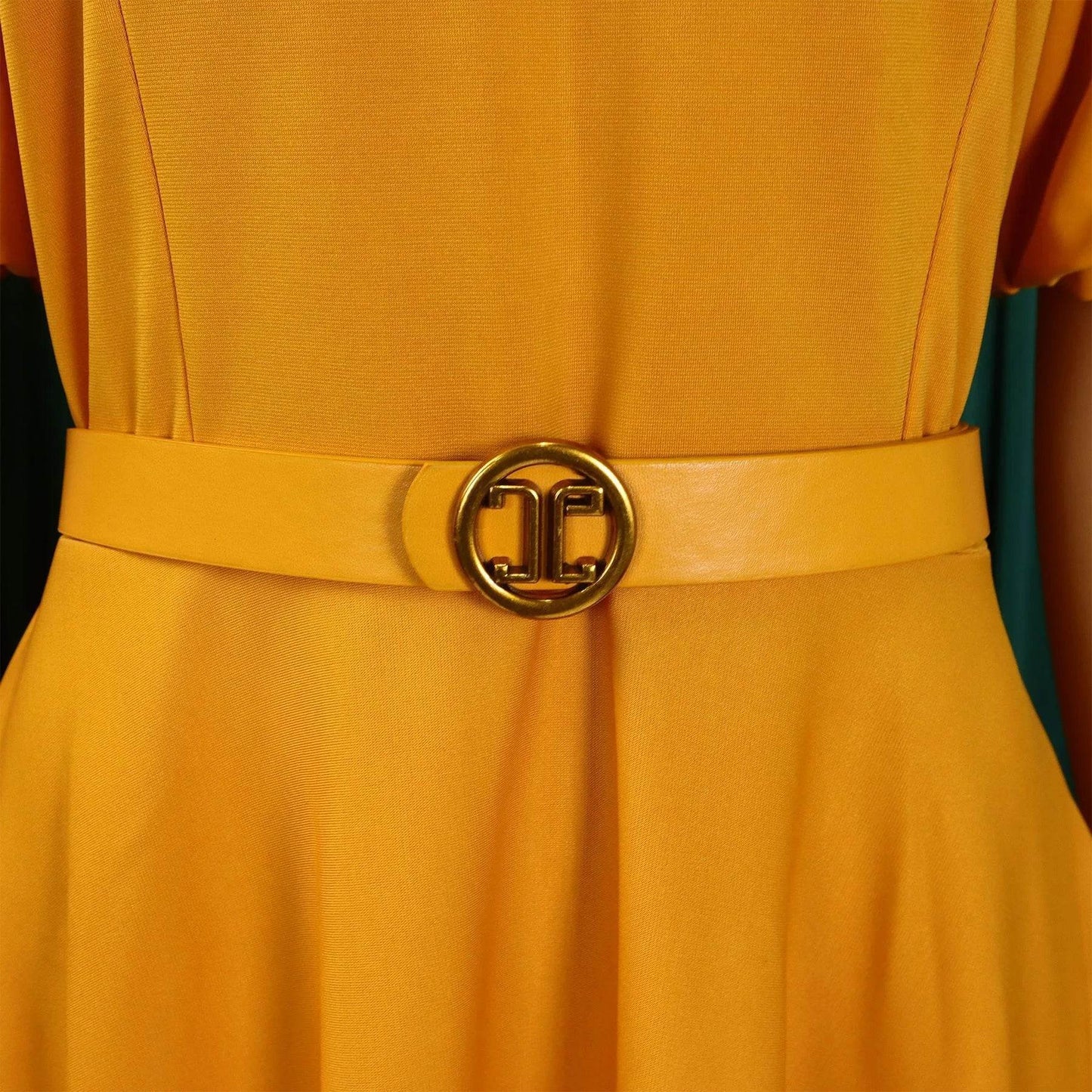 Elegant Office Dress for Women Professional O Neck Short Sleeve Belt Waisted A Line Mid Calf Formal Business Work Dress Midi New - AIAZ