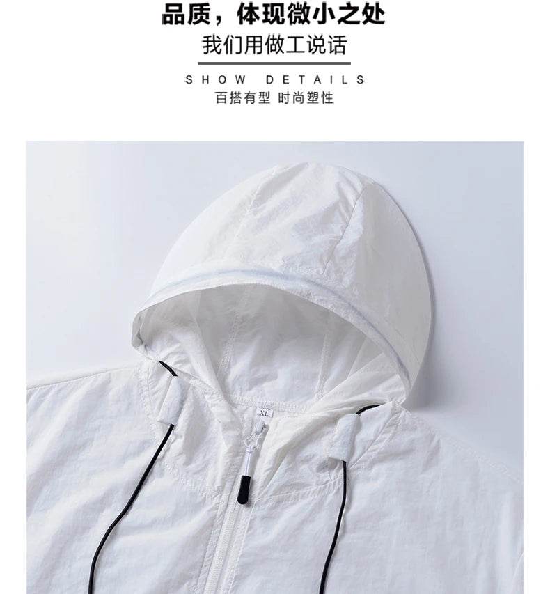 2025 Summer Hooded Jacket Men Women Sun Protection Clothing Fishing Hunting Clothes Quick Dry Skin Windbreaker - AIAZ
