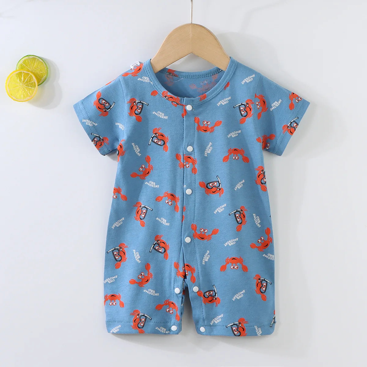 2025 New Baby Onesies Climbing Clothes Pure Cotton Summer Newborn Boys Girls Rompers Short-Sleeved Thin Harness Infant Clothes