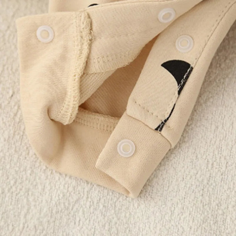 Newborn Spring and Winter Fashion Moon Sun Print Suit Cotton Comfortable and Soft 0-12 Boys and Girls Long Sleeved Baby Bodysuit