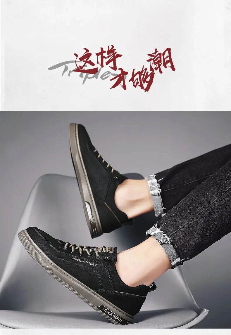 New Shoes for Men Comfortable Flat Men's Casual Shoes Outdoor Wild Men's Sneakers High End Fashion One Pedal Dress Shoes Male - AIAZ