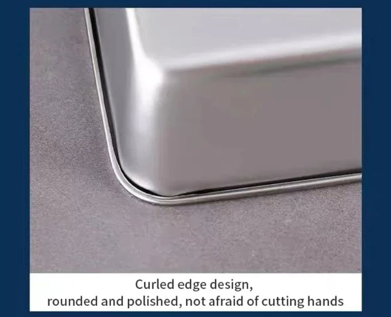 Stainless Steel Rectangular Crisper Household Outdoor Lunch Box Refrigerator Frozen Crisper Containers for Kitchen Accessories