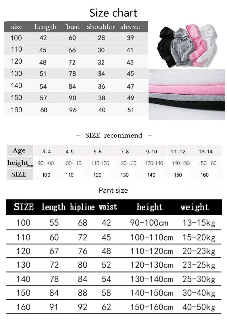 Kids Spring And Autumn Trend 2pcs Hoodie+pants Suits 3-14 Yeras Boys Girls Outfit Of The Day Tracksuits Children Clothes Sets