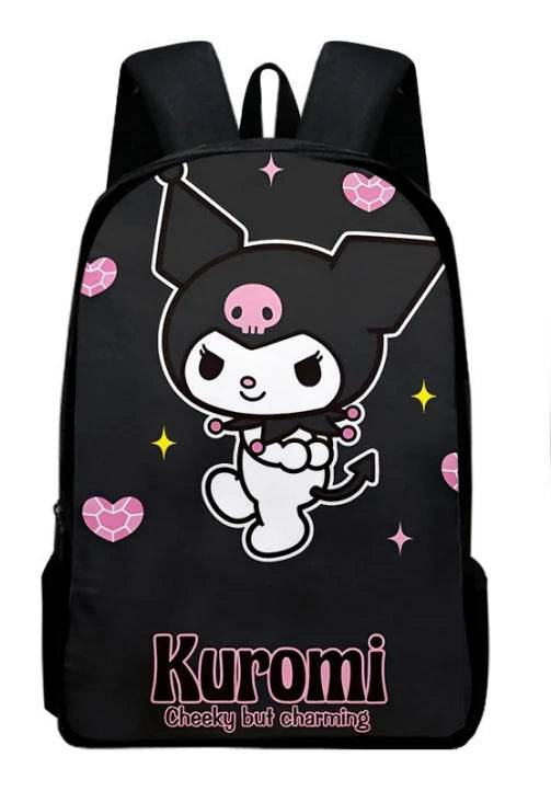 Sanrio Kuromi Backpack Sanrio Backpack Pencil Bag Student School Bag Primary and Middle kawaii Cartoon School Bag Mochila - AIAZ