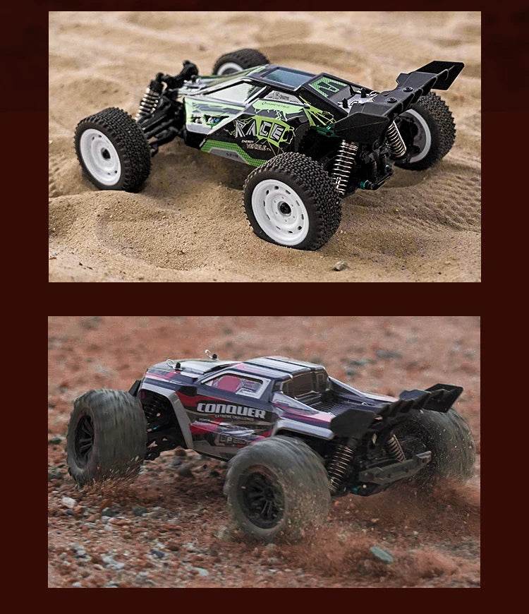 1:16 4WD RC Car 70KM/H Or 50KM/H With LED Remote Control Cars High Speed Drift Monster 4x4 Truck for Kids vs Wltoys 144001 Toys - AIAZ
