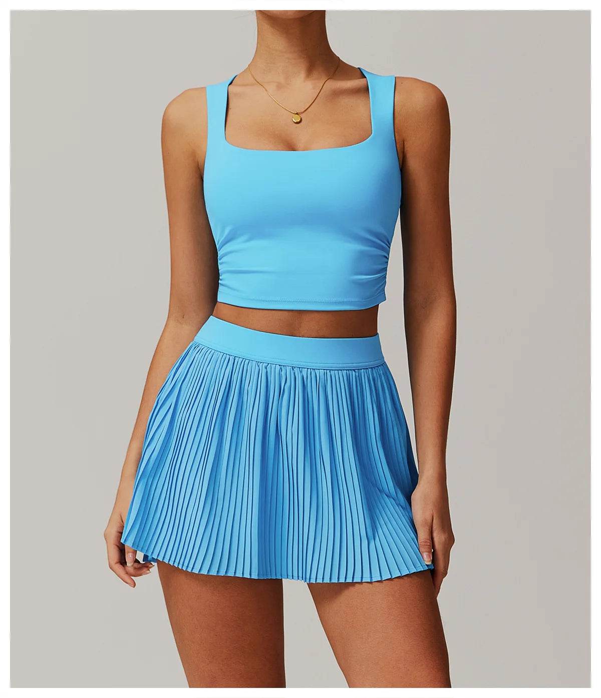 Yoga Sets Workout Sets for Women 2 Pieces Gym Suits Long Sleeved Outfits Zipper Fitness Jacket Running Short Skirt Sportswear - AIAZ