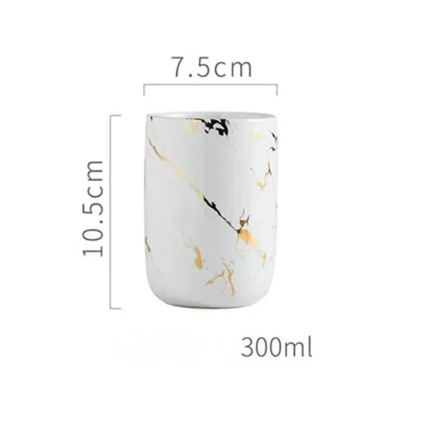 Marble Soap Dispenser Pump Bottle Ceramic Bathroom Accessory Set  Home Couple Mouthwash Cup Soap Dish Washing Tools Luxury