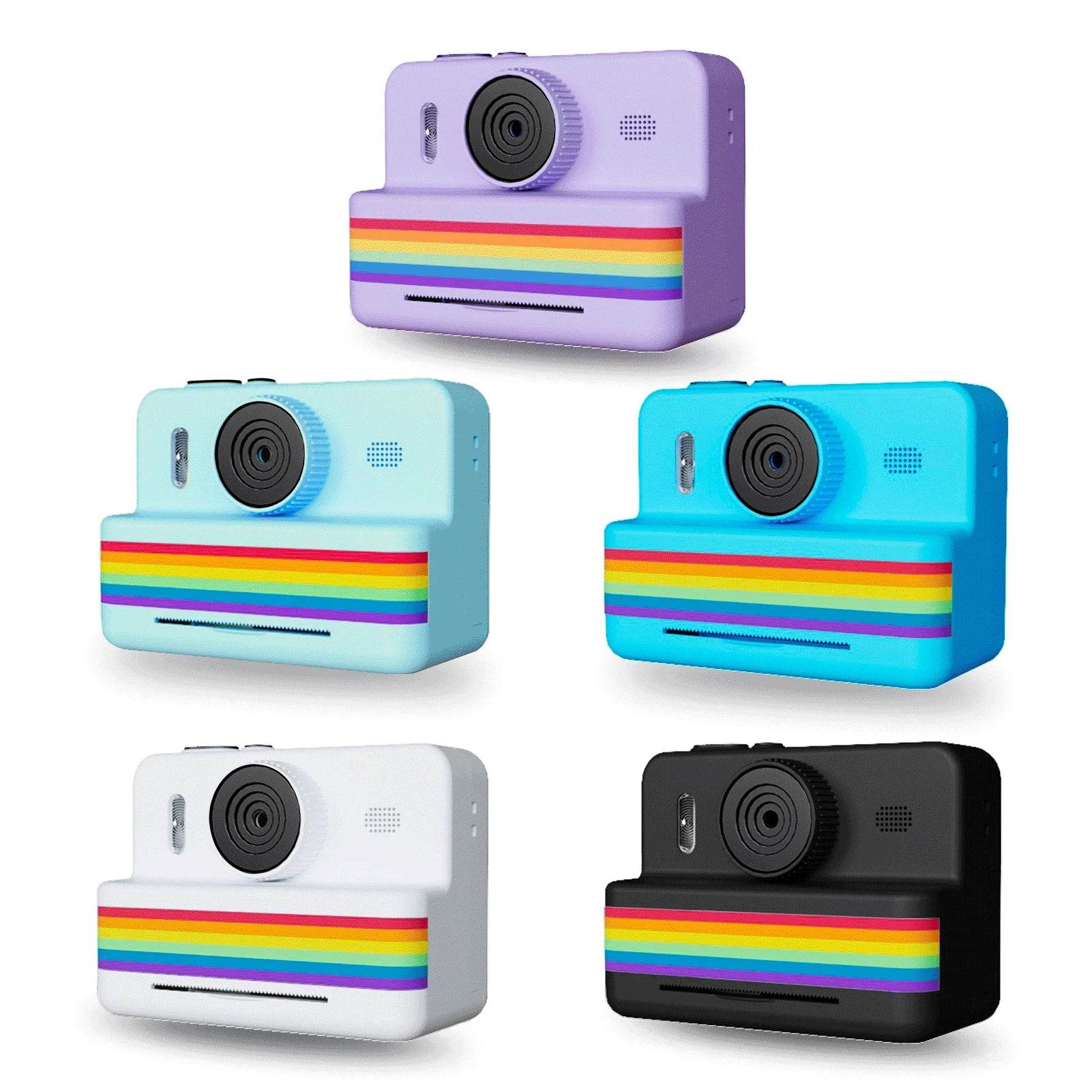 2.8 Inch Large Screen Instant Print Camera, HD Digital Video Camera for Kids, Outdoor Zero Ink Portable Print Toy Camera - AIAZ