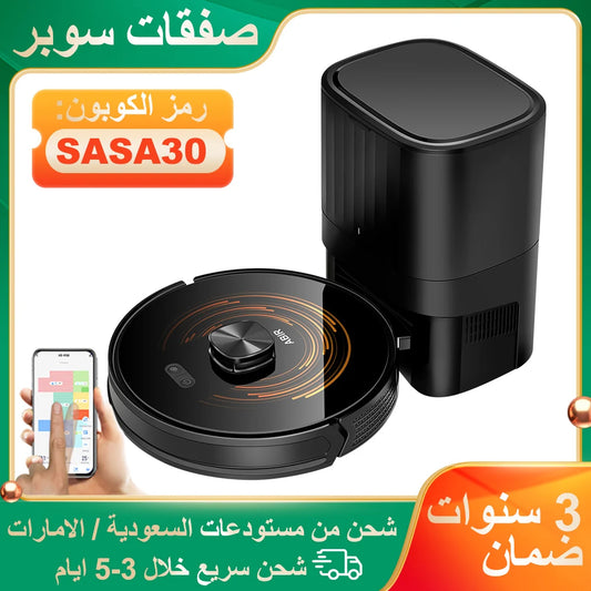 Robot Vacuum Cleaner K30 Self-cleaning dustbin, Dual Laser,UV Spot Cleaning,240mins Runtime, Auto Smart Carpet Floor Washing