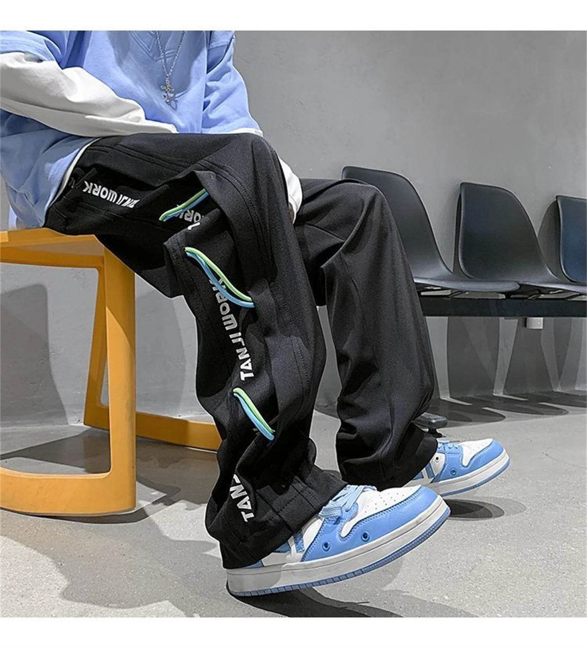 2025 New Fashion Trends Men's Casual Pants Processing Pants Thin Loose Oversized Elastic Breathable and Ventilated Pants - AIAZ