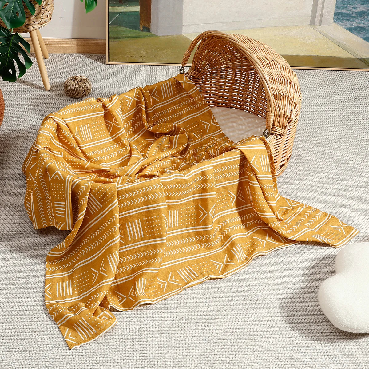 Kangobaby #My Soft Life# 2025 New 100% Cotton Baby Muslin Swaddle Blanket Newborn Wrap Infant Bath Towel Stroller Cover
