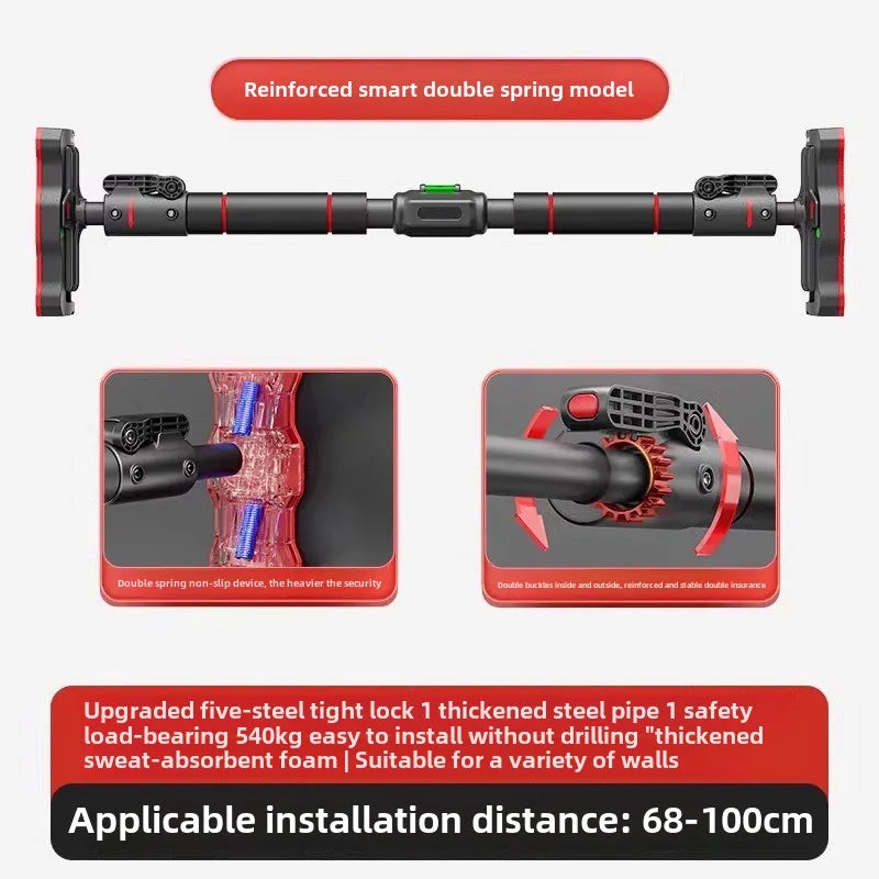 Horizontal Bar Household Indoor Fitness Equipment Household Sports Non-punching Rings Single Rod Pull-up Device on The Door