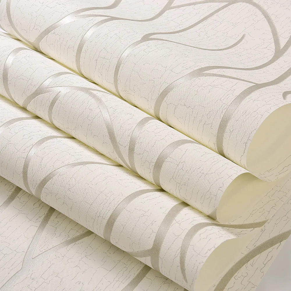 53cm European style 3D non-woven fabric wall sticker for moisture-proof curved stripe background wall sticker in living room