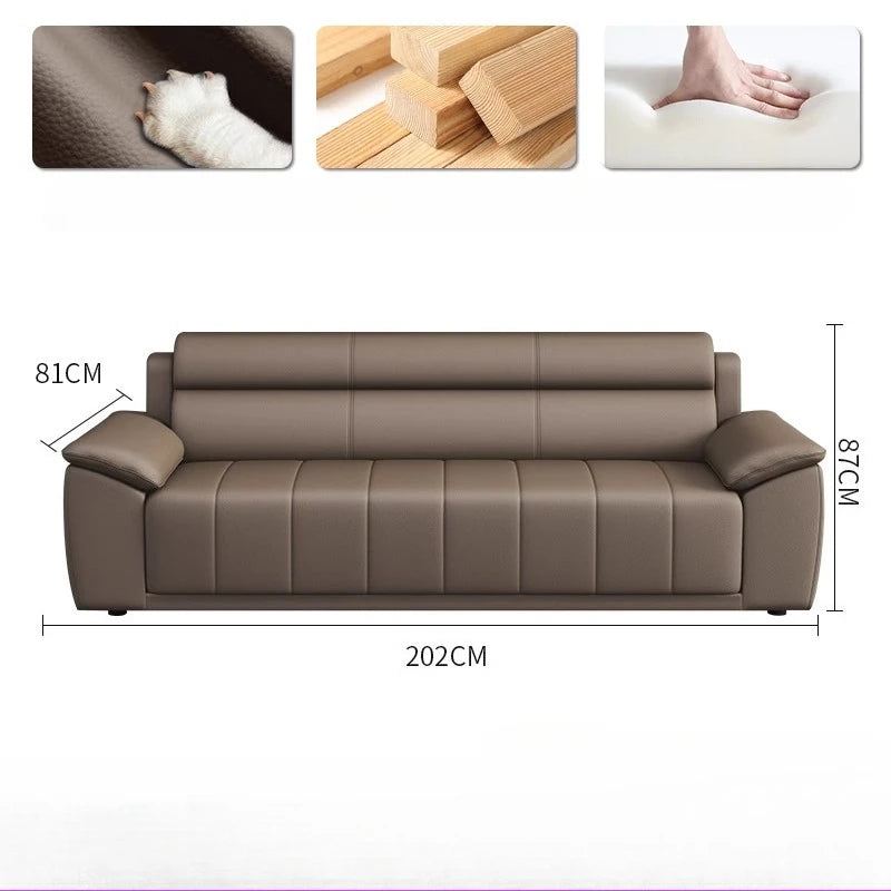 Office Sofa Coffee Table Combination Modern Simple Business Three-person Reception Negotiation Area a Full Pull-out Armchair