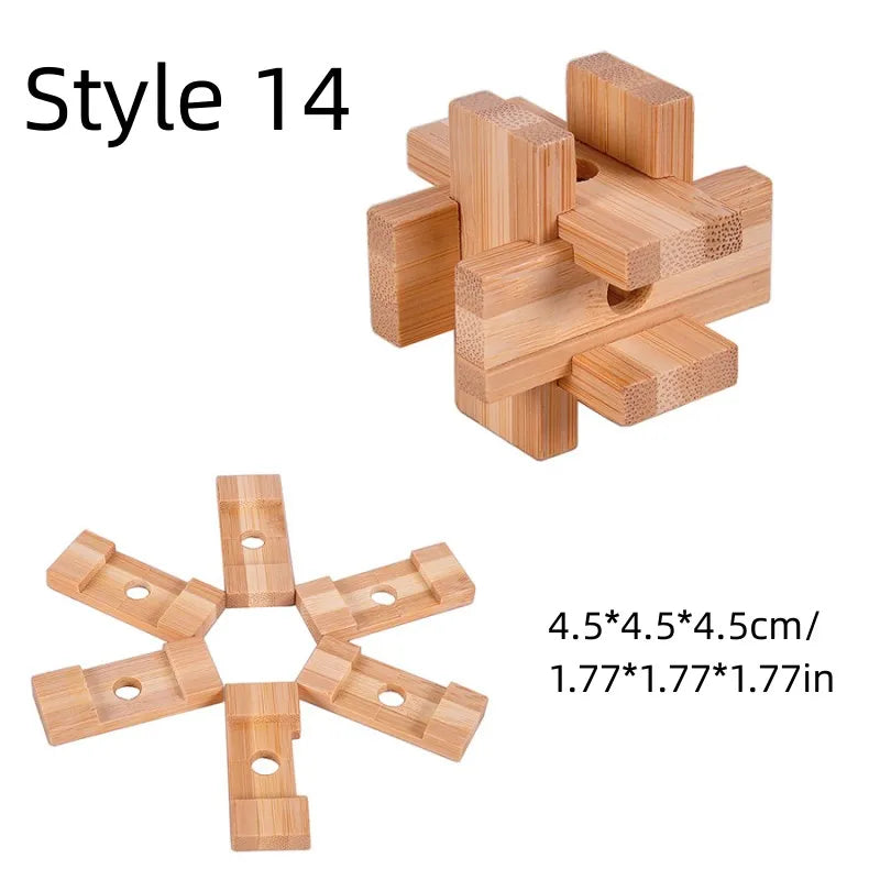 New Wooden Kong Ming Lock Lu Ban Lock IQ Brain Teaser Educational Toy Children Montessori 3D Puzzles Game Unlock Toys Kid Adult