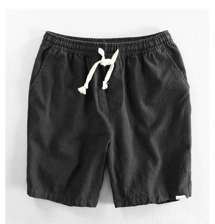 Men Summer Cotton Linen Shorts Japan Candy Color Beach Holiday Home Male Simple Casual Slim Fit Harajuku Soft Thin Shorts Pants - AIAZ