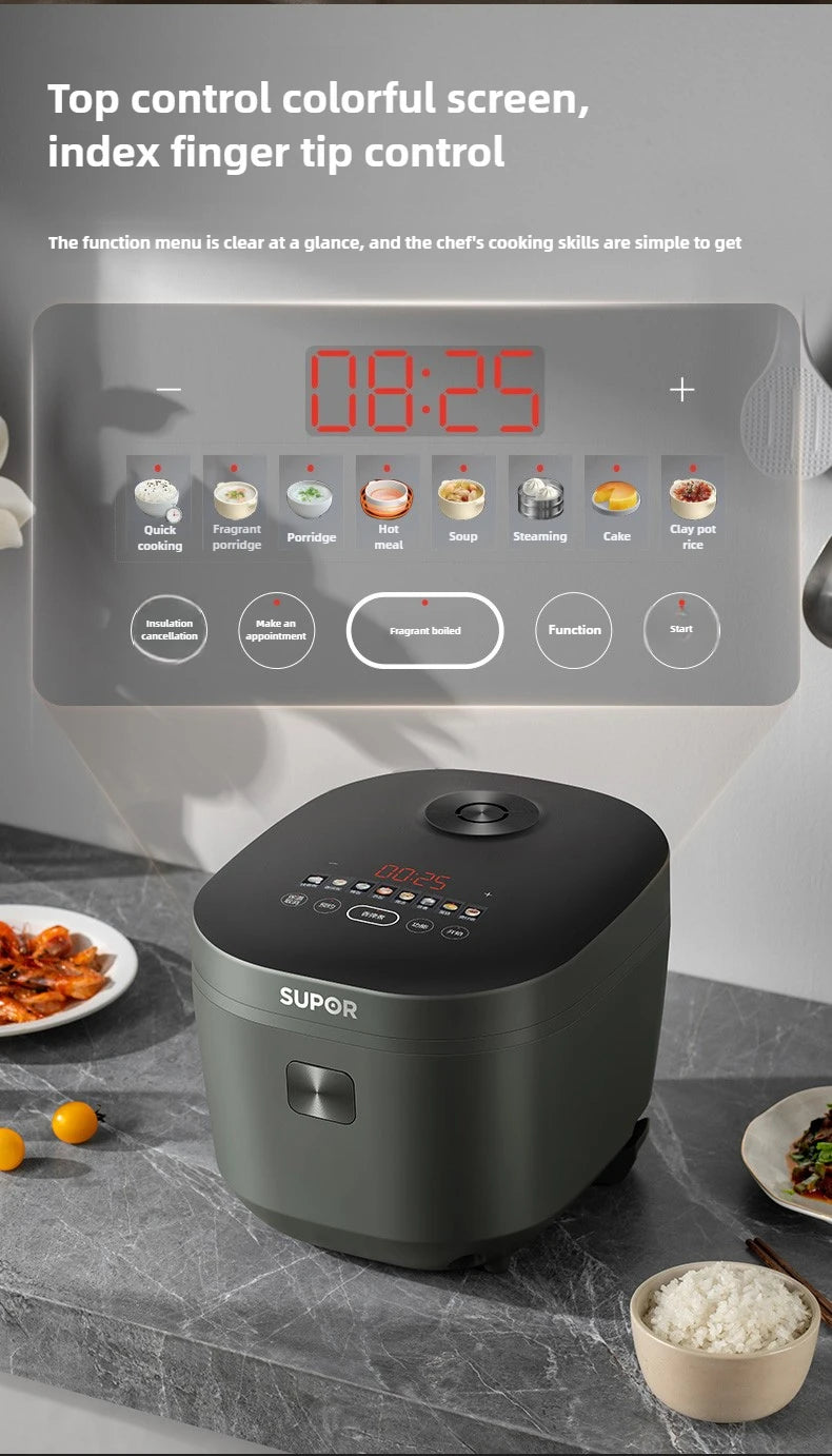 New Rice Cooker Intelligent Multifunctional 4L Household Thick Kettle Rice Cooker Large Capacity Cooking Pot