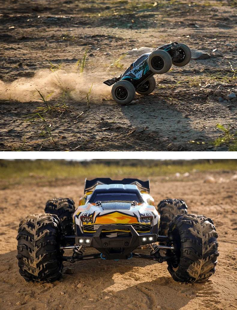 1:16 4WD RC Car 70KM/H Or 50KM/H With LED Remote Control Cars High Speed Drift Monster 4x4 Truck for Kids vs Wltoys 144001 Toys - AIAZ