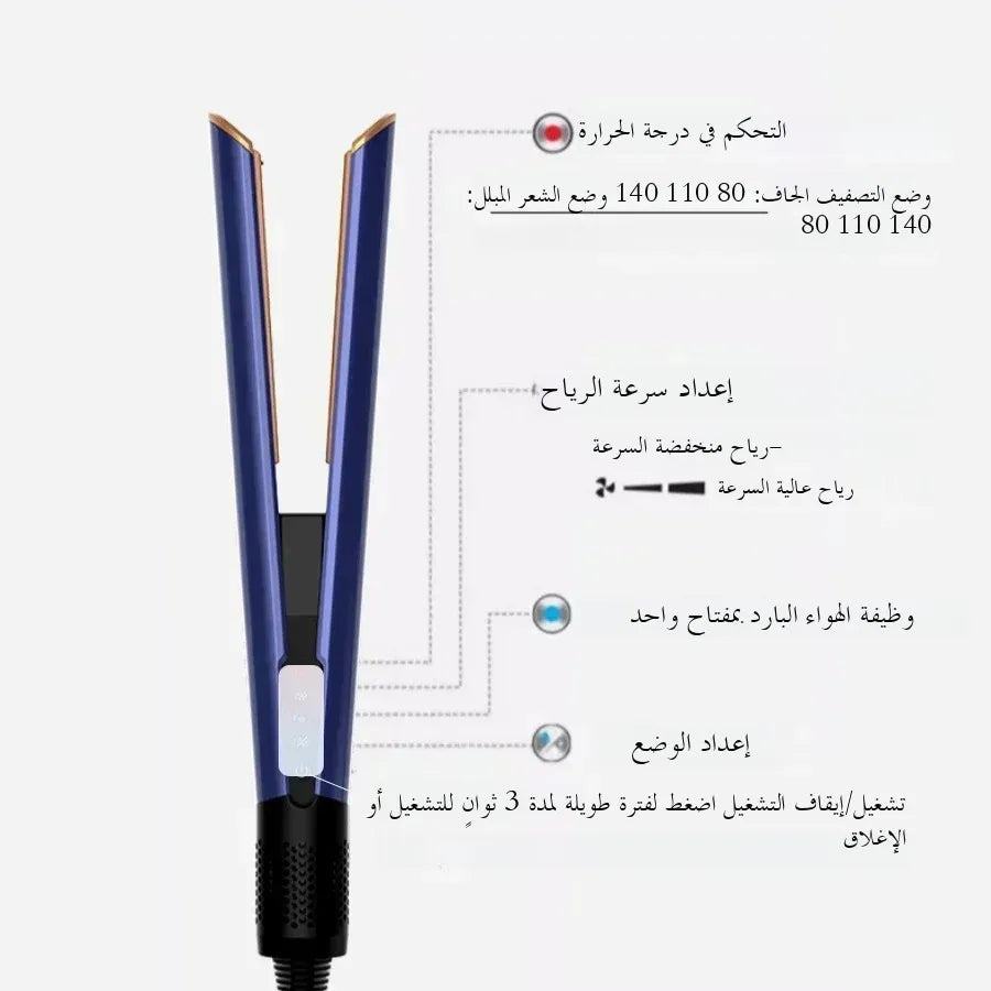 2025 New 2-in-1 Hair Straightener & Dryer Combo - Smartly Controlled Negative Ion Heating Plates, Suitable for Home Hair Styling