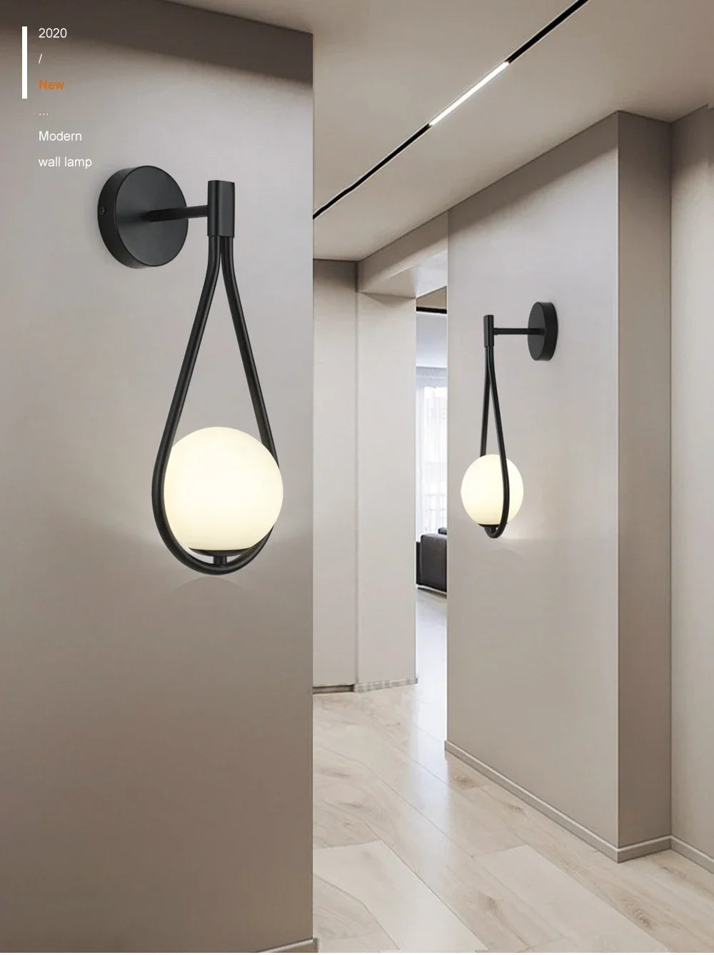 Modern LED Wall Lamps Metal Living Room Lamp Fashion Nordic Bedside Glass Wall Lamp Bedroom Decoration Lighting
