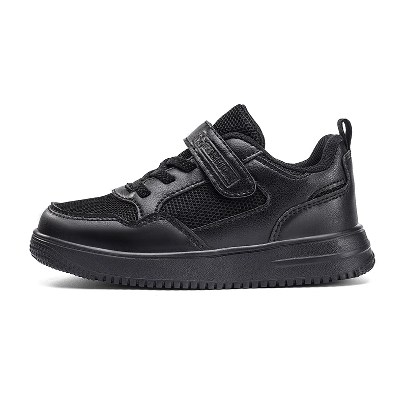 Children's Fashion Sports Shoes Black Student Kids Boys & Girls Non Slip Flat Walking Shoes Lightweight Breathable Tennis