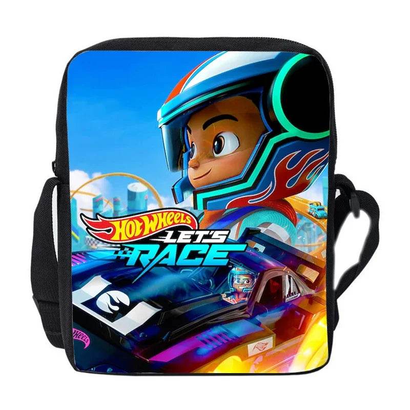 Hot Wheels Let's Race Print Backpack 3pcs Set Boys Girl Child School Bookbag Large Capacity Student Backpack Back to School Gift - AIAZ