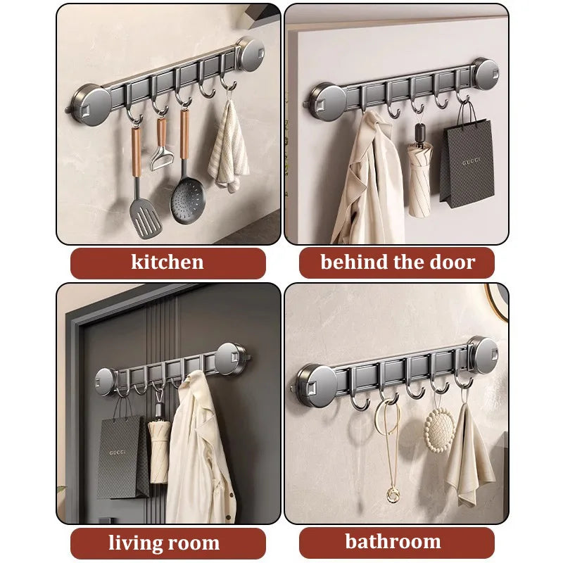 Suction Cup Hook Strong Load-bearing Adhesive Rack Hook Wall-mounted Punch-free Bathroom Door Clothes Hanging Artifact