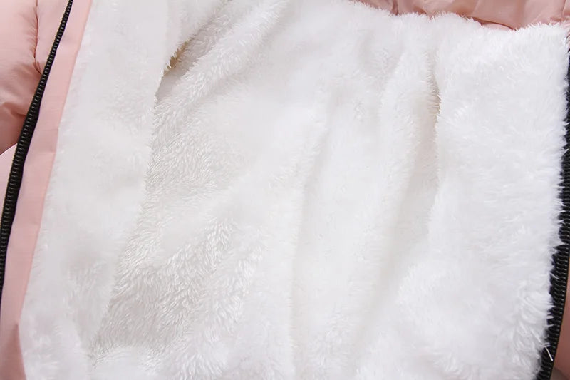 Winter Newborn Baby Girl Jumpsuit Thicken Baby Ski Suit With Gloves Belt Baby Romper Warm Infant Snowsuit Children Clothing Set