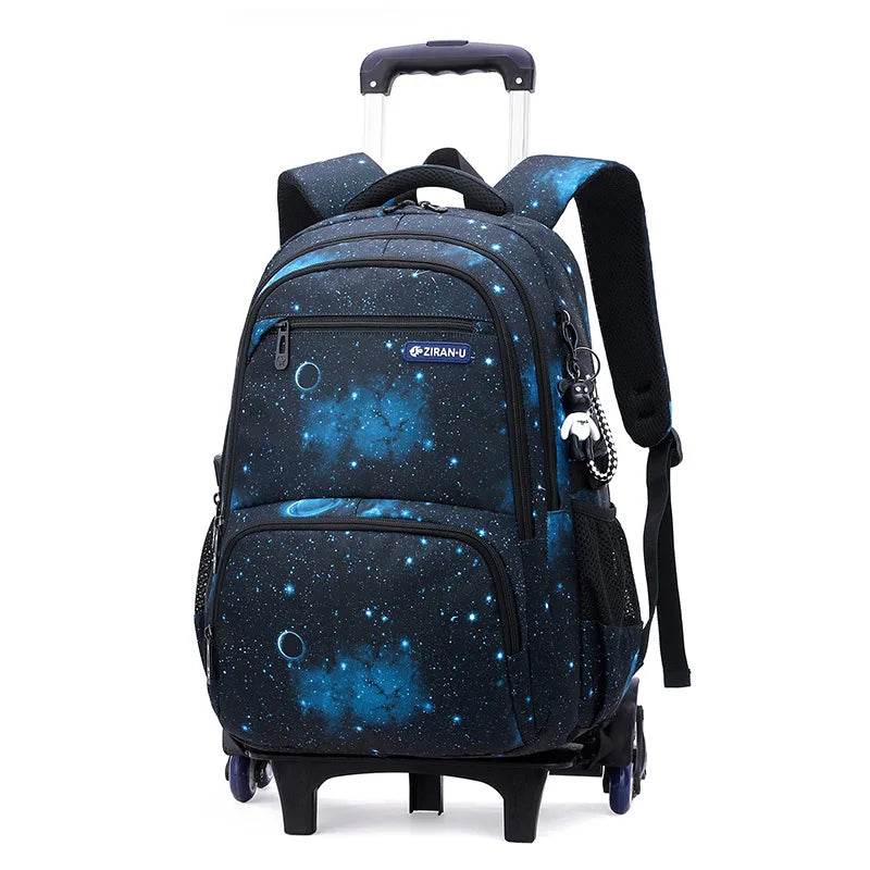 Children School bag with wheels school backpack On wheels School Trolley backpacks bags for boys wheeled School Rolling backpack - AIAZ