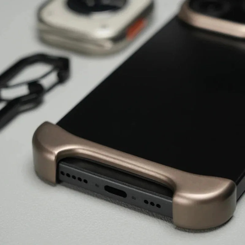 Ultra Minimalist High-end Lightweight Phone Cover Aluminum Metal for IPhone 14/15/16/17 Pro Max Bumper Phone Case