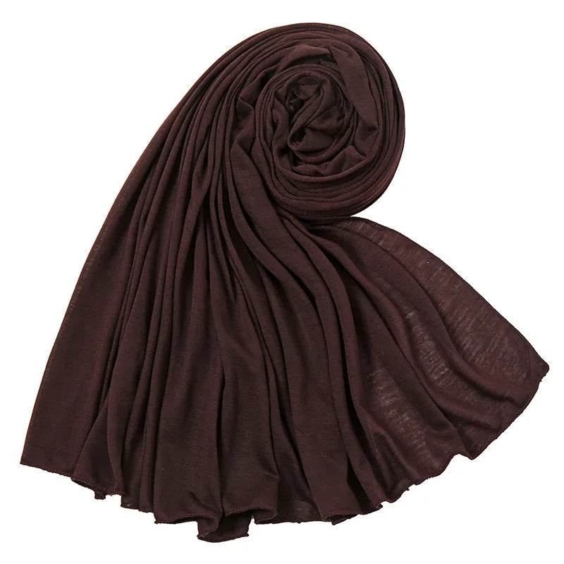 Hot Muslim Fashion Woman Soft Hijabs Scarf Shawl Plain Cotton Jersey Scarves Turban Women Long Shawls Head Wrap Headband Abaya - AIAZ