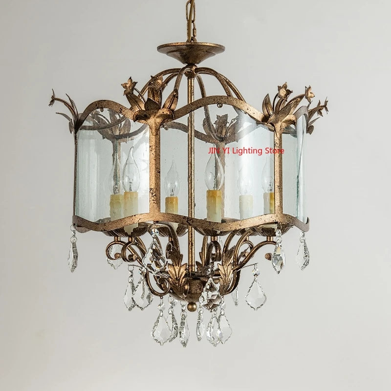 American Restaurant Chandelier Vintage   French Candle Bedroom Crystal Lighting Including light bulbs