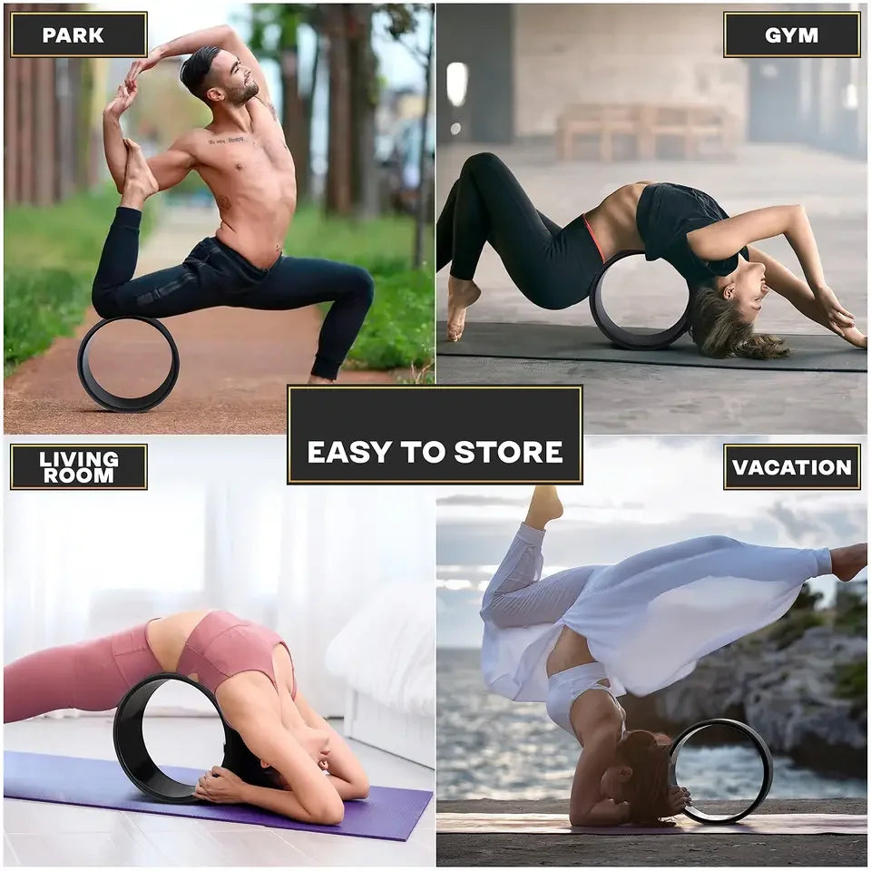 Hot Sell Fitness Gym Eco Cork Roller Yoga Wheel Set of 3 for Back Pain Relief