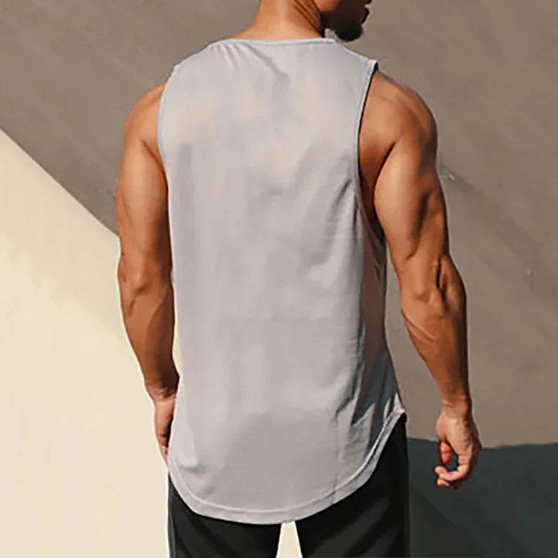 Men's Clothing Bodybuilding Gym T-shirts for Men Basketball Man Sleeveless Shirt T-shirt Vest Summer Clothes Tops Tees - AIAZ
