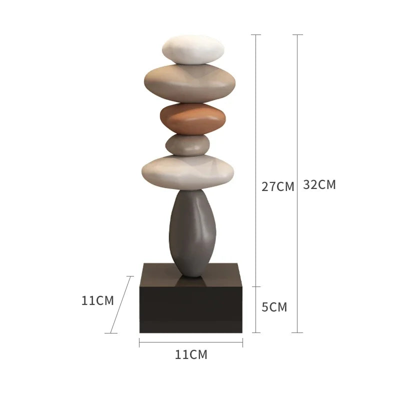 Modern Art Feng Shui Stone Resin Sculpture Wine Cabinet Decor Living Room Desktop Home Decoration Stone Statue Model Figurines