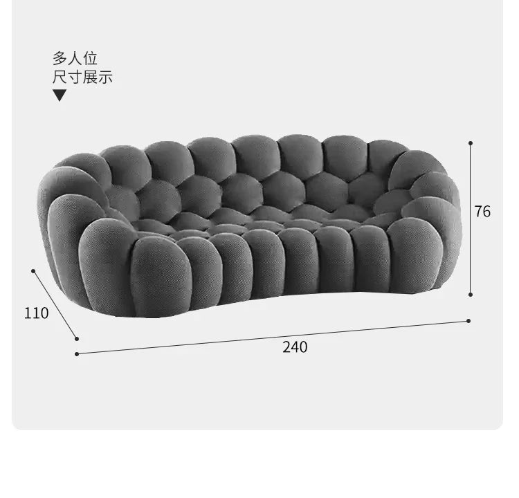 Minimalist European Living Room Sofas Design Double Adult Puffs Bubble Backrest Compressed Boneless Chaise Divano Furniture Home