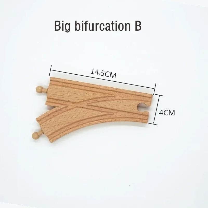 DIY Children Wooden Train Rail Track Accessories Toy Cross Track Railway Toys Compatible All Track for Kids Boys & Girls Gifts - AIAZ