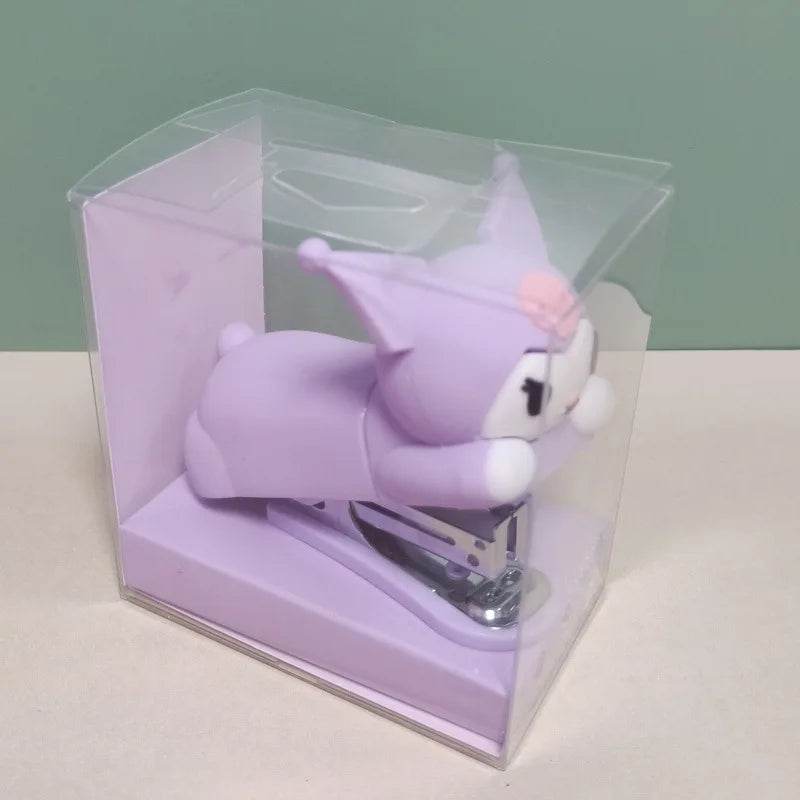 2024 New Mini Stapler School Supplies Stitch Hello Kitty Cartoon Doll Desktop Children Cute Pet Campus Gift Cute Study Unisex - AIAZ
