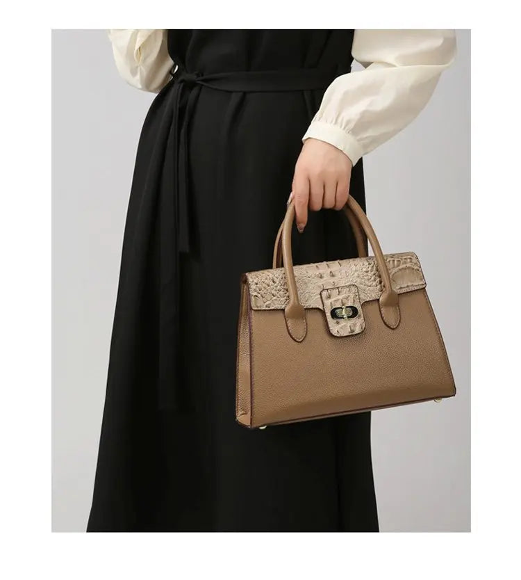 Embossed Handbag for Women 2025 New Fashionable Spacious Soft Leather Woven Rope Shoulder Hand Carry Crossbody Bag