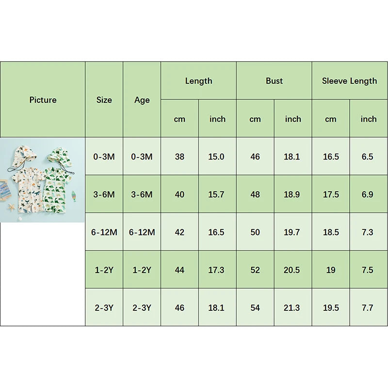 Infant Baby Boys Swimsuit Sun Protection Bathing Suit Toddler Short Sleeve Animal Print Zipper Swimwear + Hat Children Beachwear