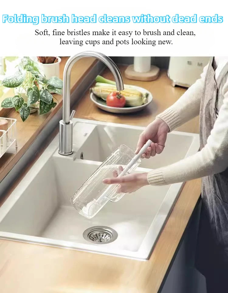 1PC Cup Brush Cleaning Long Handle Small Brush Mug Breaker Special Cleaning Crevice Glass Cup Bottle Brush Cleaning Tools