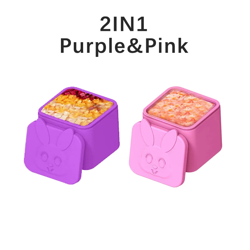 Non-stick Silicone Lunch Box For Kids Sauce container With Lid Small Lunch Box Accessories Dip Container Food storage container