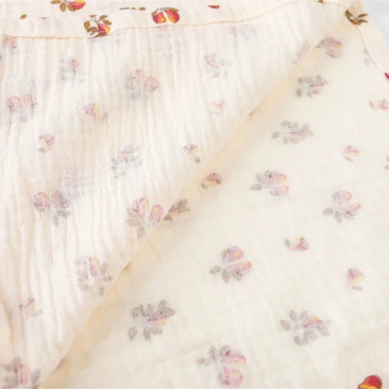Baby Cotton Muslin Swaddle Blanket Floral/Animal Print Stroller Blanket Infant Diaper Newborn Receiving Blanket
