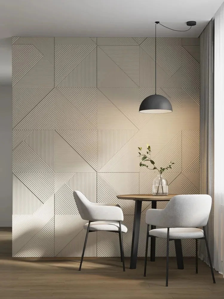 4pcs 50x50cm  Premium 3D Wave Wall panel Stripe Wallpaper PVC Wall Decor Living Room Bedroom Office Decor TV Background 9 sold