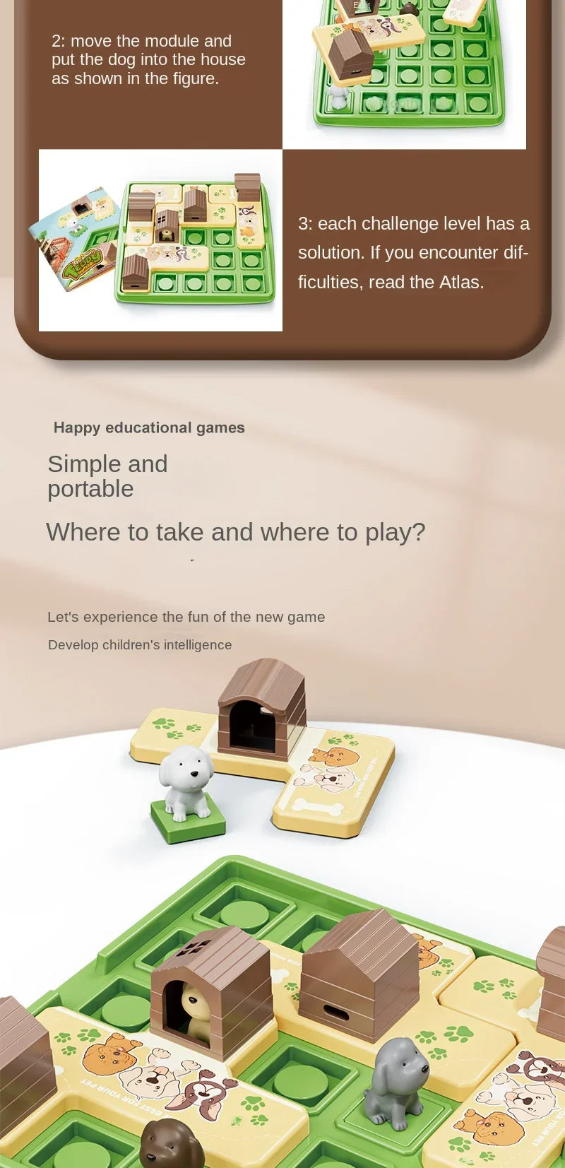Children Logical Thinking Training Board Game Hidden Dog Maze Puzzles Educational Toys Parent-Child Interactive Children Gift